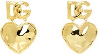 Dolce&Gabbana Boucles d'oreilles pendantes dorées à logo DG et à breloque de cœur