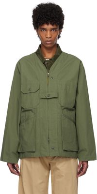 Engineered Garments Blouson de style cardigan kaki