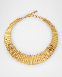 Three-Part Tapered Ribbed Choker Necklace