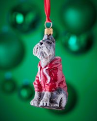 Gray Schnauzer in Thick Hoodie Christmas Ornament