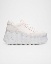 Nama Platform Speckled Mix Leather Sneakers