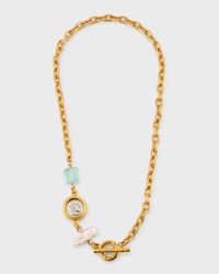 Stone, Coin and Pearl Necklace