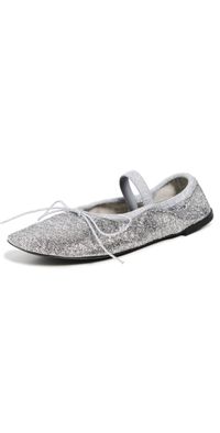 Proenza Schouler Glove Mary Jane Ballet Flats in Metallic Silver 40