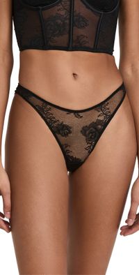 Fleur du Mal Bouquet Lace Cheeky Panties Black 1