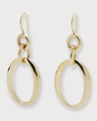 Short Oval Link Earrings in 18K Gold