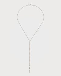 18K White Gold Diamond Y-Drop Necklace