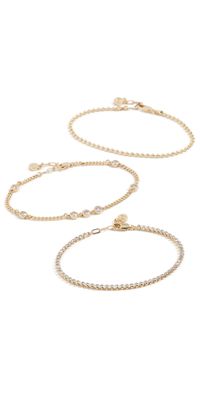 Ettika Simple Beauty 18k Gold Plated Anklet Set Gold One Size