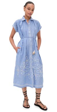 Carolina K Valerie Kaftan Blue Stripes S/M