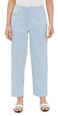 ALOHAS Lorenza Stripes Blue White Denim Trousers Blue M