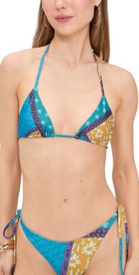 Donde Esteban Blue Estrellitas Bikini Top Multi L