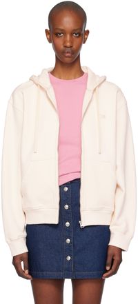 Maison Kitsuné Off-White Baby Fox Patch Zipped Hoodie