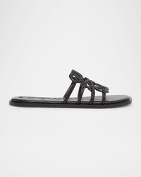 Petal Leather Anagram Slide Sandals