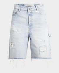 Journey Distressed Long Denim Shorts