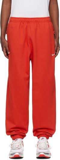 Nike Red Solo Swoosh Sweatpants