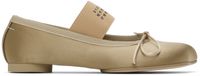 MM6 Maison Margiela Ballerines kaki en satin à bout anatomique et à logos