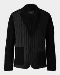 Men's John Vertical Quilted Mixed-Media Blazer