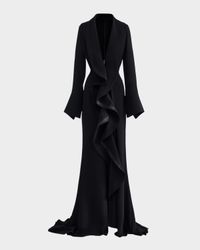 Jupiter Ruffle Long-Sleeve Gown