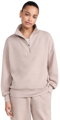 Varley Hawley Half Zip Sweat Taupe Marl L