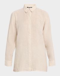 Puckered Striped Organic Linen Shirt