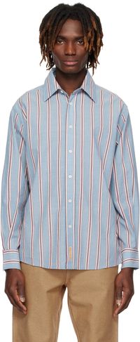 Bode Blue Regatta Stripe Shirt