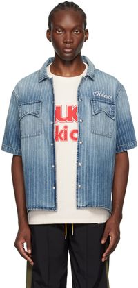 Rhude Indigo Wabash Denim Shirt