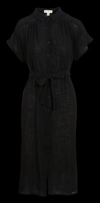 See U Soon - Robe large col classique en coton - Taille 3 - Noir
