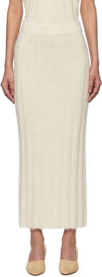 KHAITE Off-White Claire Midi Skirt