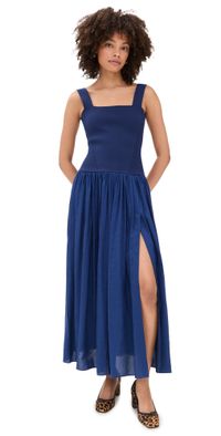 La Ligne Knit Tank Top Dress with Skirt Indigo XL