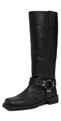 Tony Bianco Biker Boots Black Wax 5
