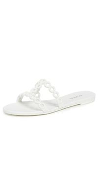 Aquazzura Infinity Chain Jelly Sandal Flats White 35.5