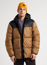 Columbia - Doudoune col montant à capuche - Taille XL - Marron