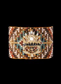 Hipanema - Bracelet manchette avec fermoir aimanté - Taille L - Doré
