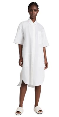 Lee Mathews Poplin Short Sleeve Shirt Dress Natural 2