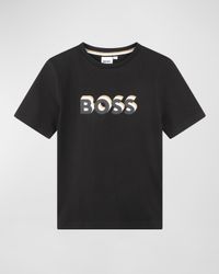 Boy's Embossed Logo-Print T-Shirt, Size 14-16