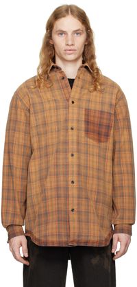 EGONlab Orange Tartan Overshirt