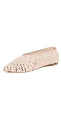 STAUD Alba Ballet Flats Cream Crochet 41