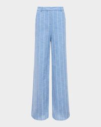Pilar Pinstriped Wide-Leg Pants