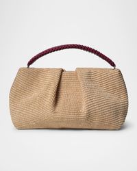 Maxi Pleated Woven Clutch Bag