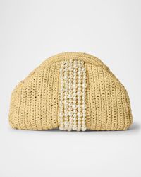 Mimosa Pearly Straw Clutch Bag