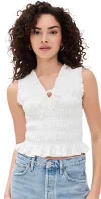 PAIGE Devi Top White S