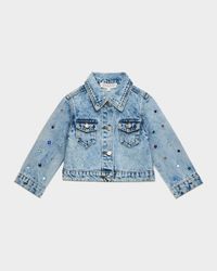 Girl's Bejeweled Denim Jacket, Size 2-6