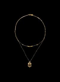 Hipanema - Collier multirang avec perles et pendentif en strass - Taille Unique - Noir