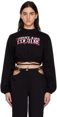 Versace Jeans Couture Black Embroidered Sweatshirt