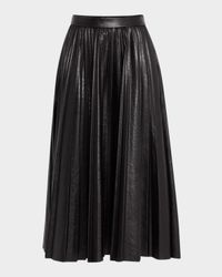Etta Pleated Faux Leather Skirt