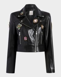 Genevieve Baroque Patches Moto Jacket