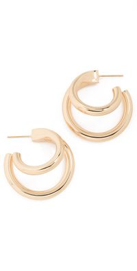 Jennifer Fisher 1 Double Lilly Mini Hoops Yellow Gold One Size