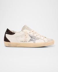 Super-Star Leather Glitter Low-Top Sneakers