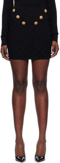 Balmain Black High-Rise Miniskirt