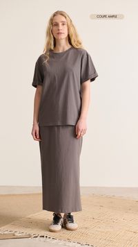 Garance Paris - T-shirt manches courtes uni - Taille XL - Gris