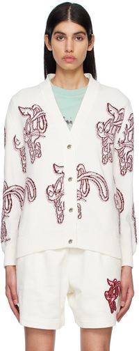 Moncler White Roger Rabbit Cardigan